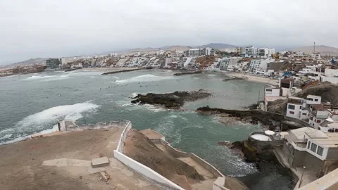 Point of view walking and discovering the beach of the san bartolo district Stock Footage 143356441