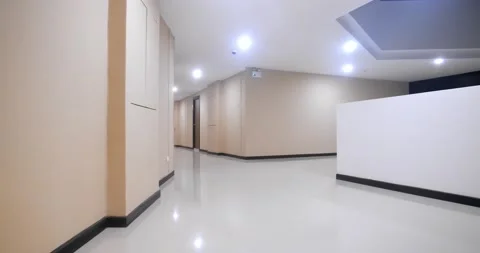 Point of view - walking back a hotel hallway Stock Footage 134134516