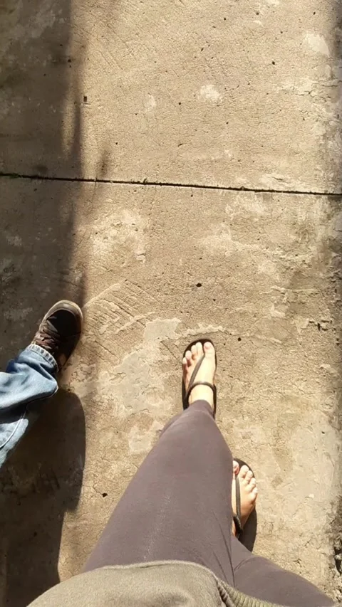 Point of View Walking on Concrete Path Stock Footage 331419757