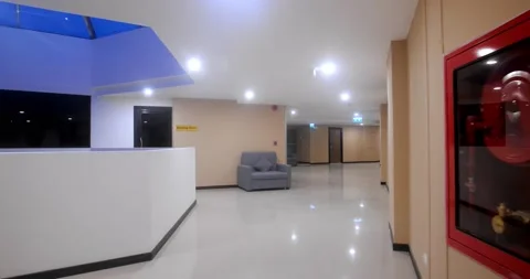 Point of view - walking down a hotel hallway Stock Footage 134134227