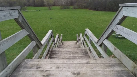 Point Of View Walking Down Steps Stock Footage 106831470