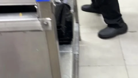 Point of view walking through a busy commercial kitchen aisle 스톡 동영상 344100339