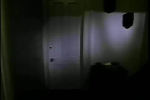 Point of view walking towards closed door in house Stock Footage 11352820