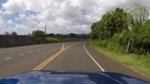 Point of view while driving in Hawaii. Vídeos de archivo 163140561