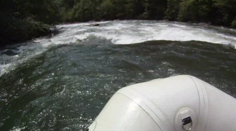 Point of View: White Water Rapids Rafting Stock Footage 808850