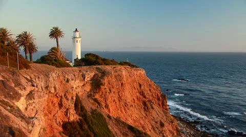 Point Vincent Lighthouse in California Stock Footage 25794038