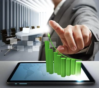 Point to virtual graph Stock Illustration