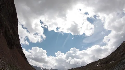 Point of water at the top of a mountain Stock Footage 79754650