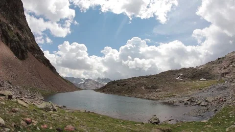 Point of water at the top of a mountain Stock Footage 80589374