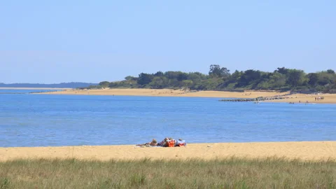 Pointe de Prouard seen from the beach of Saint-Denis-d'Oléron, France Stock Footage 277258696