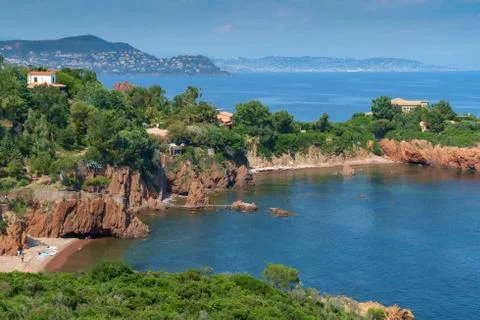 Pointe du Cap Roux, near Saint Raphael, Côte d'Azur, France Stock Photos