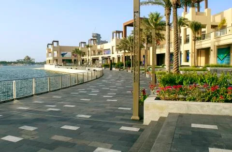The Pointe empty seaside promenade before the sunset. Foto stock