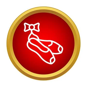 Pointe shoes representing ballet dance icon in red circle イラスト素材