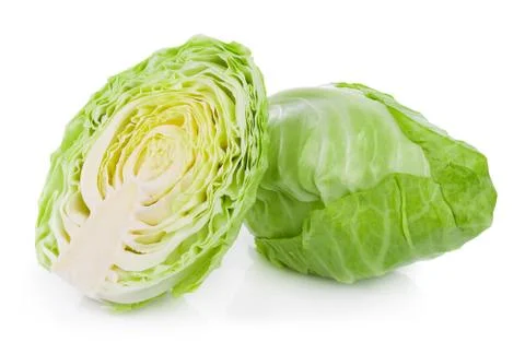 Pointed cabbage isolated on white background Photos