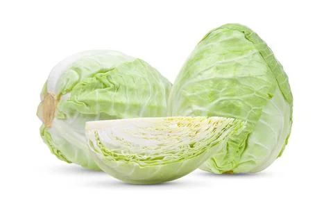 Pointed cabbage on white background Stock Photos