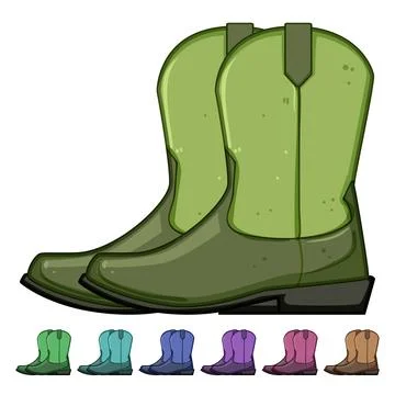 Pointed cowboy boots cartoon vector graphic Stock Illustration