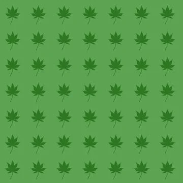 Pointed Dark Green Leaf Pattern on Green Stock Illustration