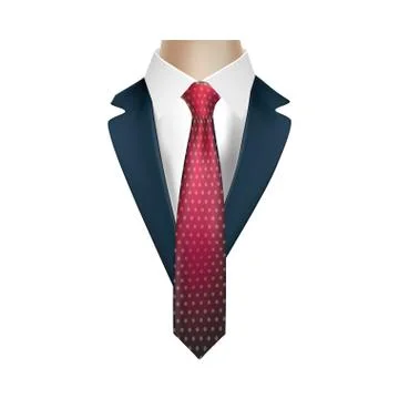 Pointed necktie on shirt with jacket vector design Illustrazione stock