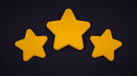 Pointed yellow five star icon. 3D yellow star Stock Illustration