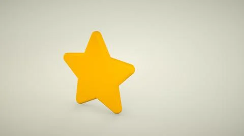Pointed yellow five star icon. 3D yellow star Stock Illustration