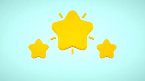 Pointed yellow five star icon. 3D yellow star Stock Illustration