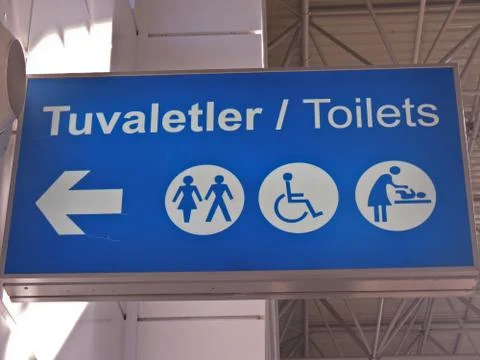 Pointer airport in Turkey Stock Photos