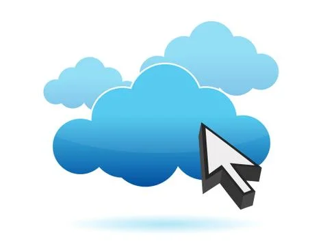 Pointer and cloud icon illustration design Illustrazione stock