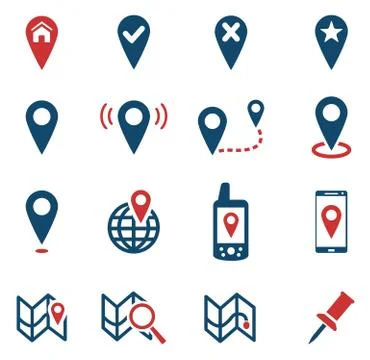 Pointer and maps Stock Illustration