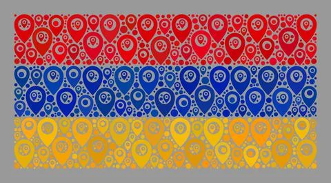 Pointer Armenia Flag - Collage of Map Markers Stock Illustration