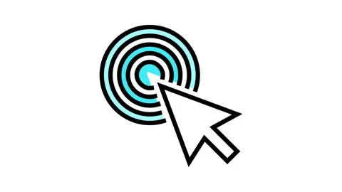 Pointer arrow color icon animation Stock Footage 224985766