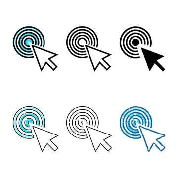Pointer arrow color icon simplified vector Stock Illustration