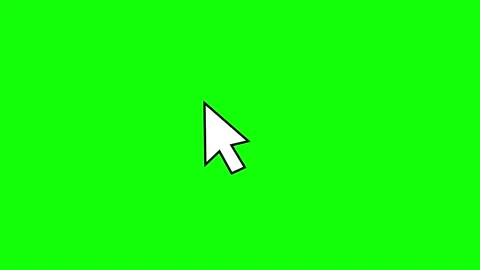 Pointer arrow cursor clicking. Technology and Internet icons animation on green Stock Footage 141734407