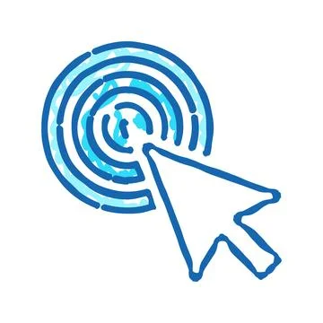 Pointer arrow icon doodle illustration Stock Illustration