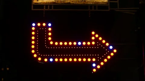 Pointer arrow from light bulbs on the street Stock Footage 228855718