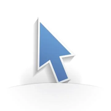 Pointer arrow paper icon Stock Illustration
