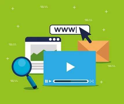 Pointer arrow pixel cursor with search bar Stock Illustration