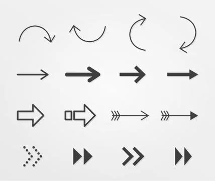 Pointer arrow signs vector set Stock Illustration