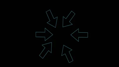 Pointer arrows Many arrows point inward towards the center. Hand drawn animation Stock Footage 278211056