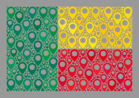 Pointer Benin Flag - Collage of Map Markers Stockillustratie