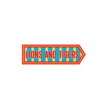 Pointer to circus animals lion isolated arrow sign Stock Illustration