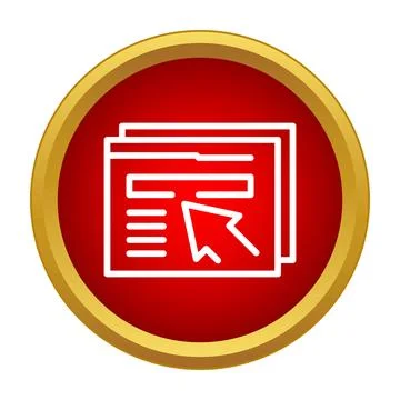 Pointer clicking on webpage document icon button 库存插图