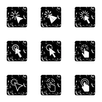 Pointer of computer icons set, grunge style イラスト素材
