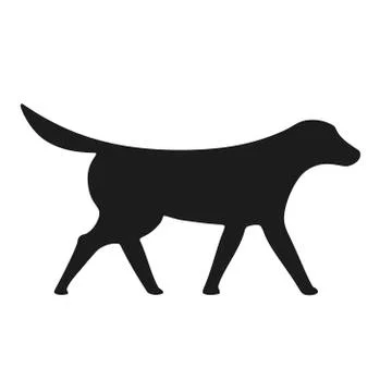 Pointer dog silhouette in black isolated. Simple icon. Stock Illustration