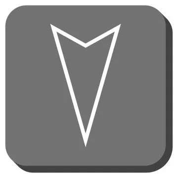 Pointer Down Rounded Square Glyph Icon Stock Illustration