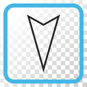Pointer Down Vector Icon In a Frame Stock Illustration