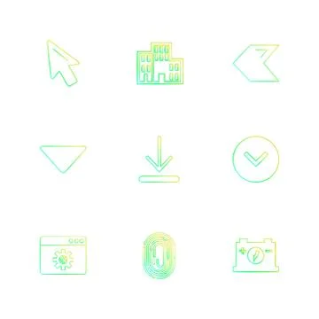 Pointer ,  download , thumb impression , back , arrows , directions , left ,  Stock Illustration