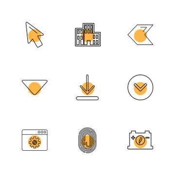 Pointer ,  download , thumb impression , back , arrows , directions , left , Stock Illustration