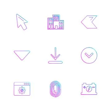 Pointer ,  download , thumb impression , back , arrows , directions , left ,  Stock Illustration