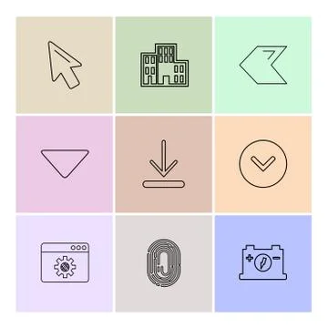 Pointer ,  download , thumb impression , back , arrows , directions , left ,  Stock Illustration