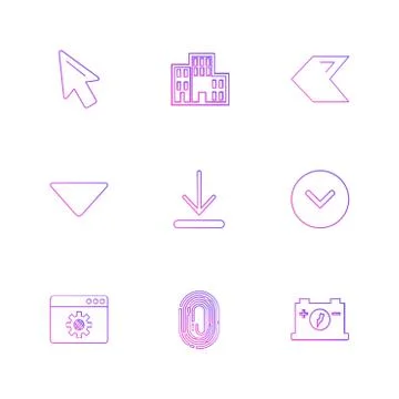 Pointer ,  download , thumb impression , back , arrows , directions , left ,  Stock Illustration